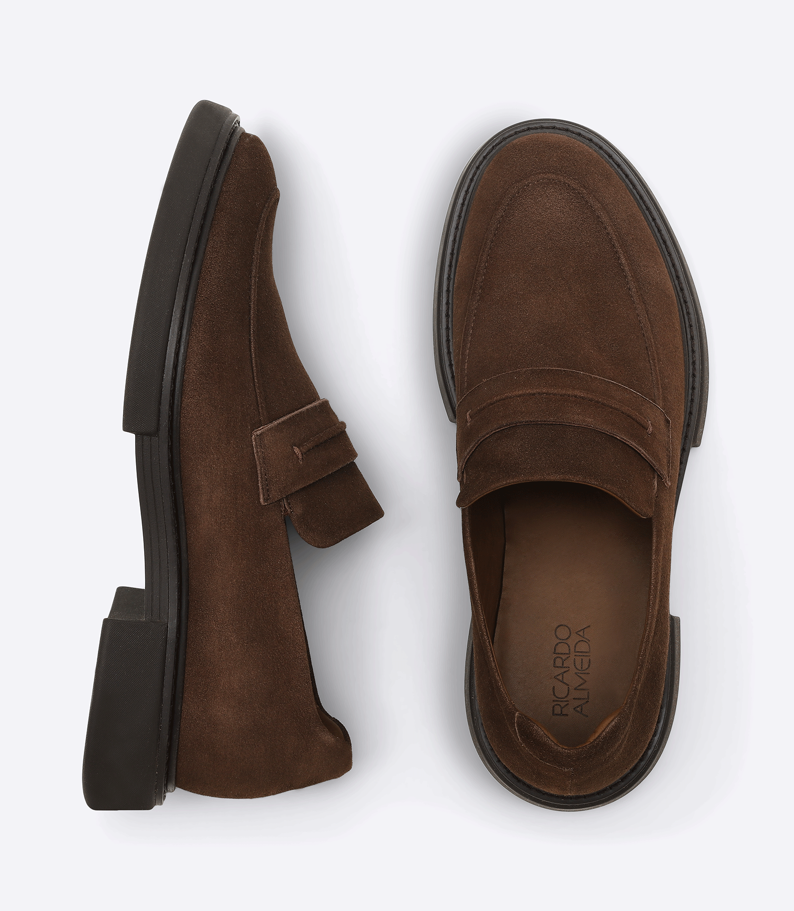 Sarthan Suede Brown Tie Moccasins