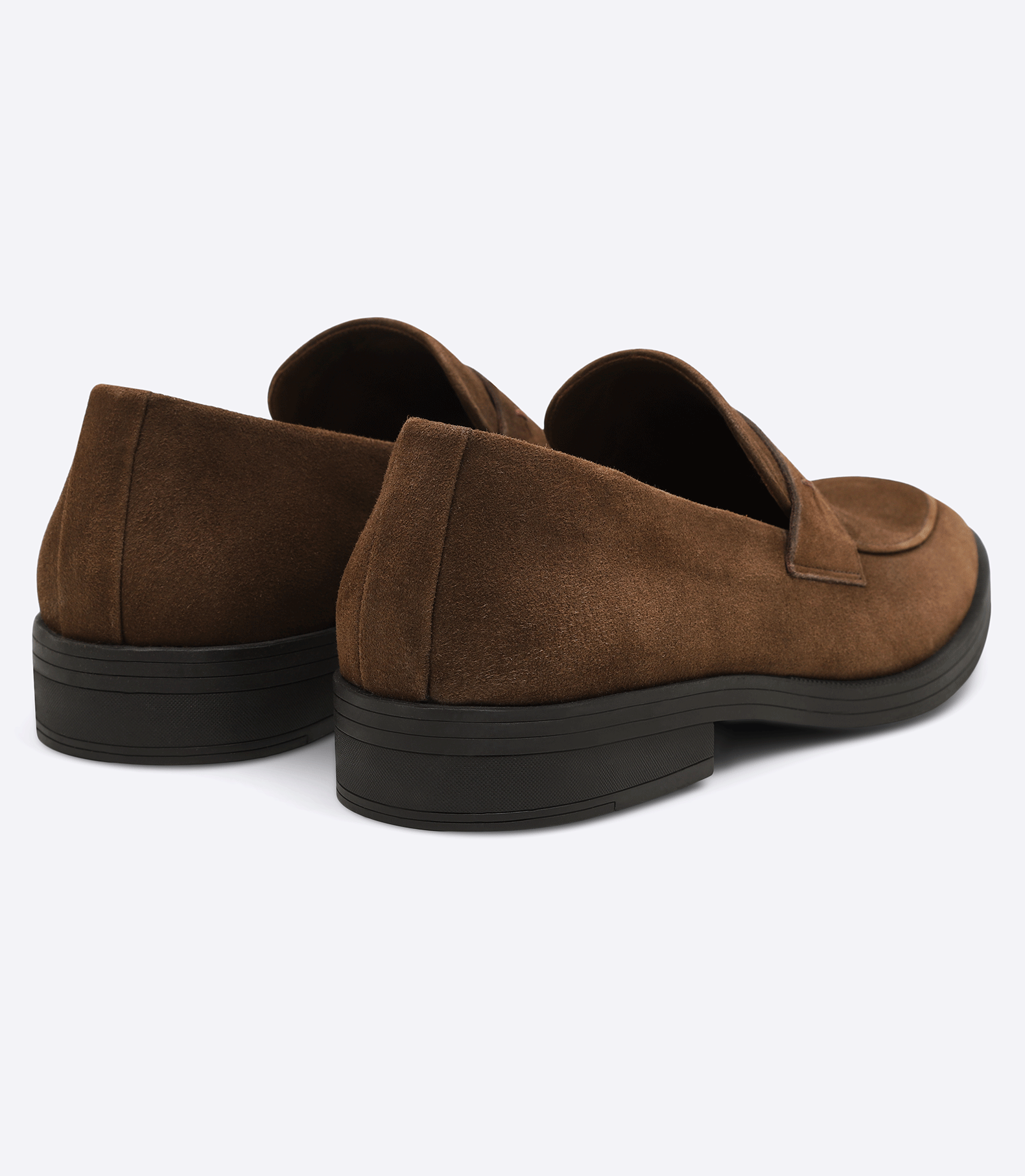 Sarthan Brown Suede Tie Moccasins with Rubber Sole