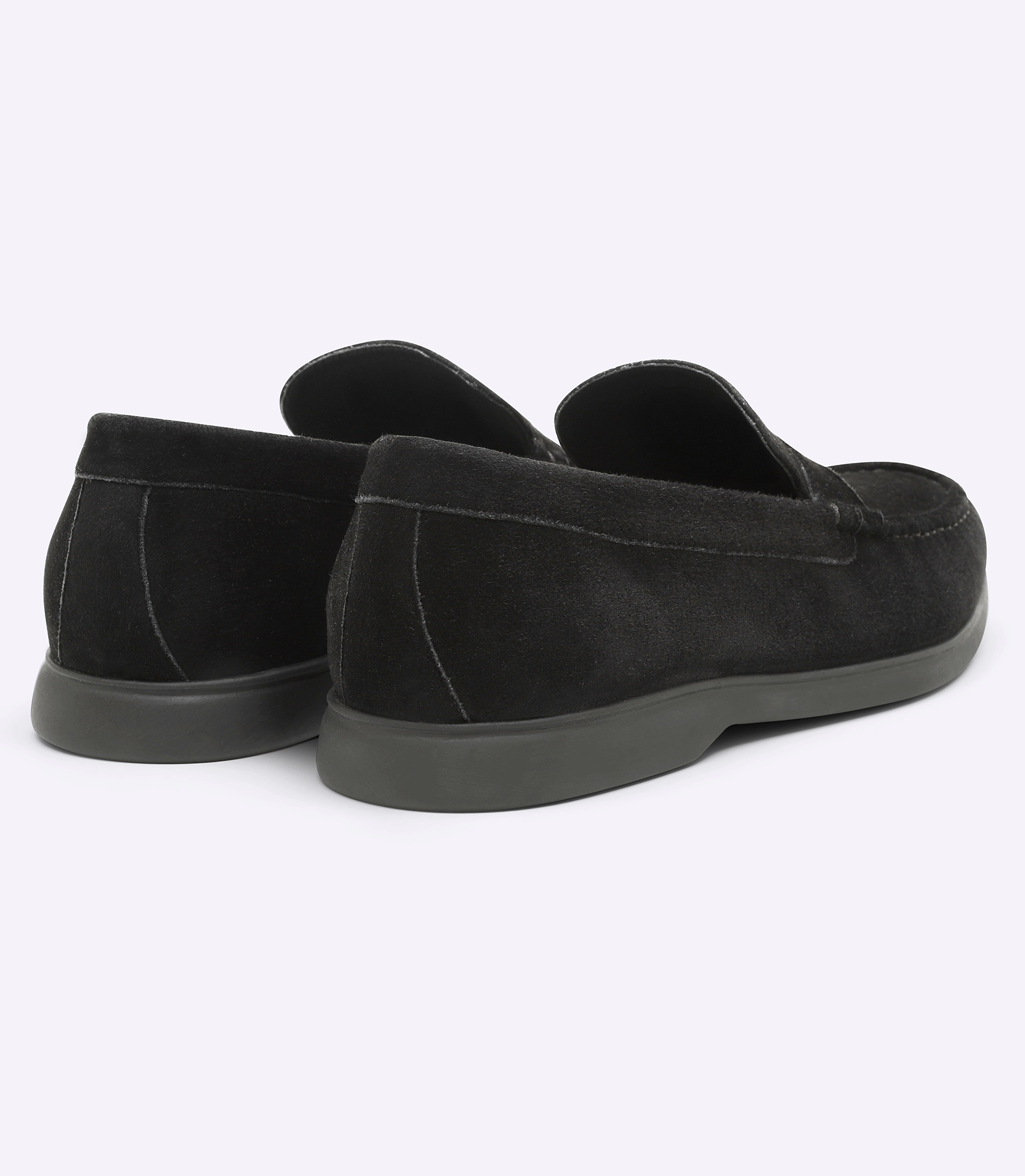 Sarthan Suede Plain Black Tie Moccasins