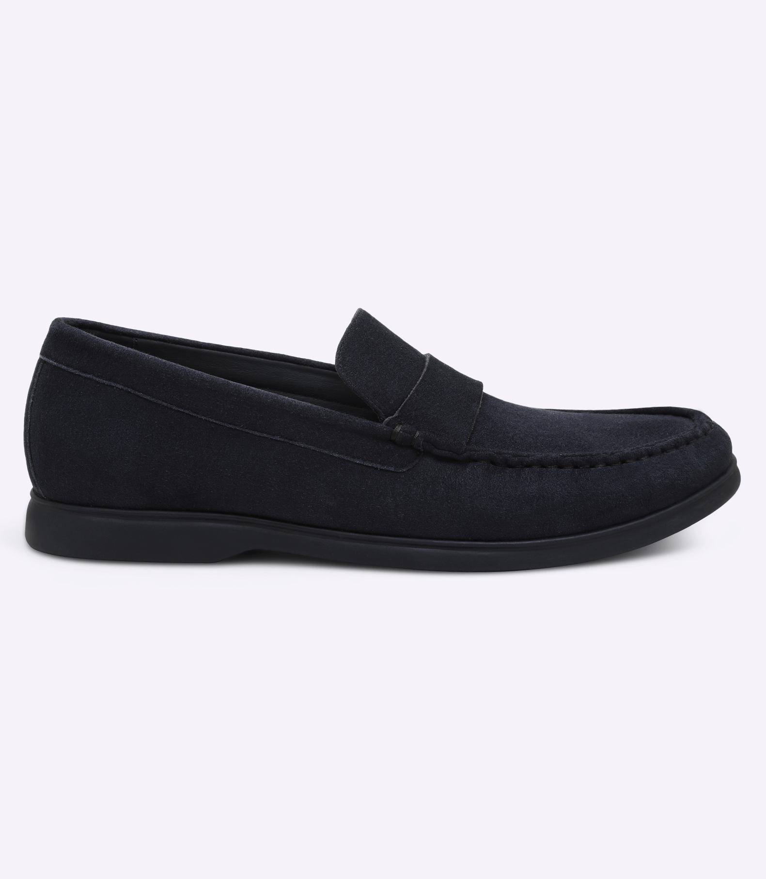 Sarthan Suede Plain Blue Tie Moccasins