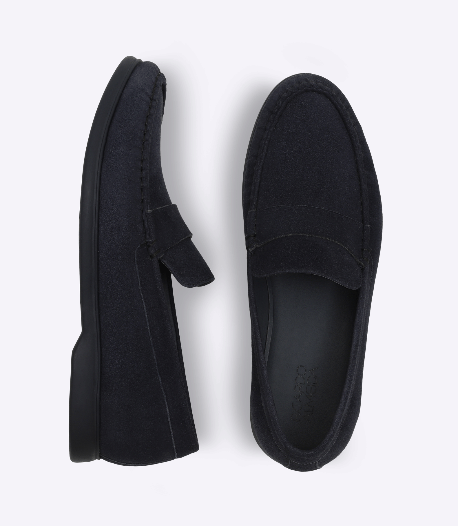 Sarthan Suede Plain Blue Tie Moccasins