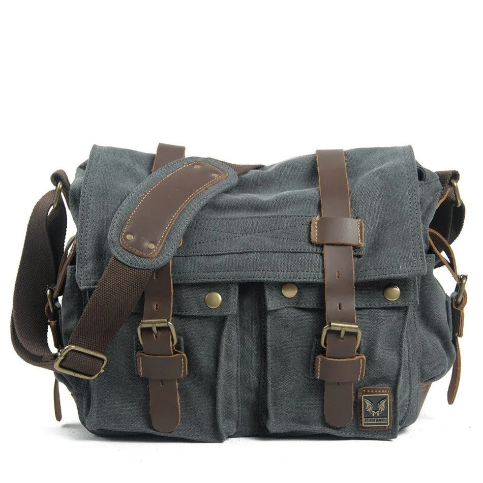 Sarthan Whitlock Canvas & Leather Messenger Bag