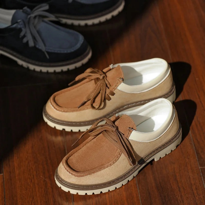 Luxury Vintage British Suede Leather Loafers for Men