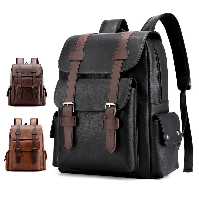 Sarthan Hawthorne PU Leather Backpack