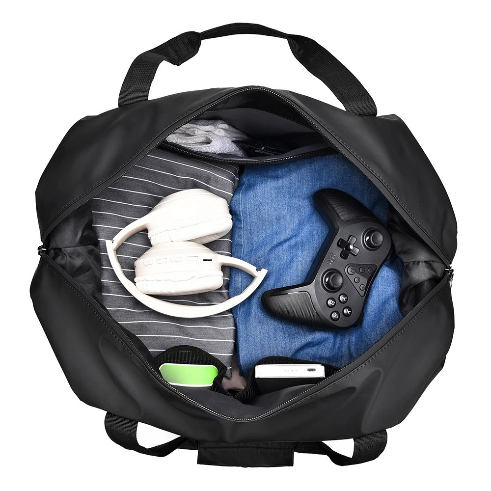 Sarthan Ironvale Black Gym Duffle Bag