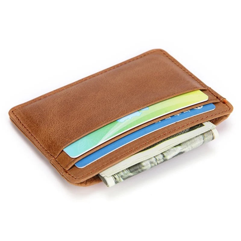 Sarthan Slim Cowhide Leather Card & Coin Wallet