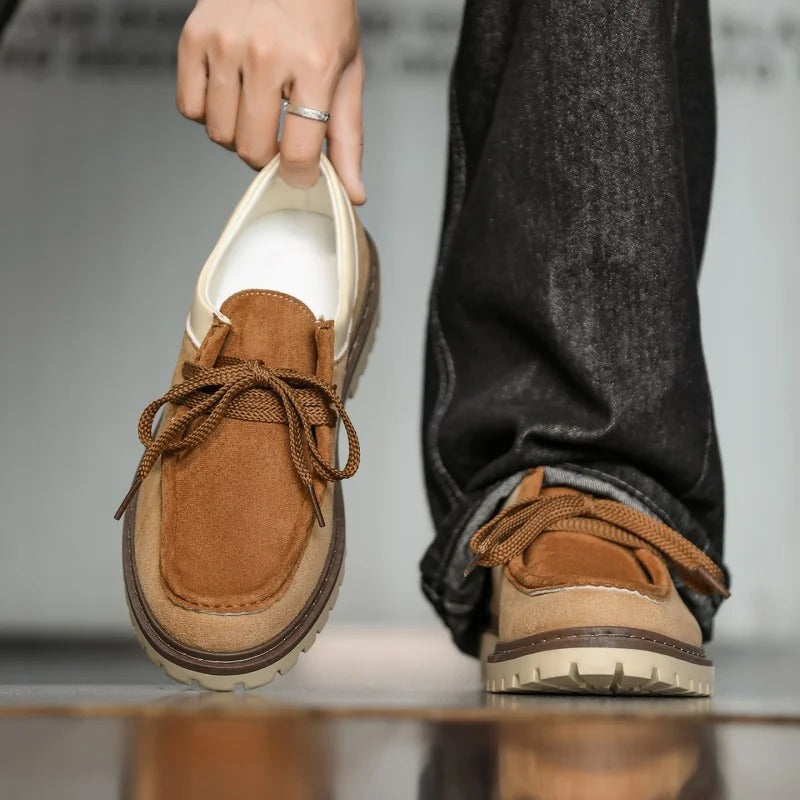 Luxury Vintage British Suede Leather Loafers for Men