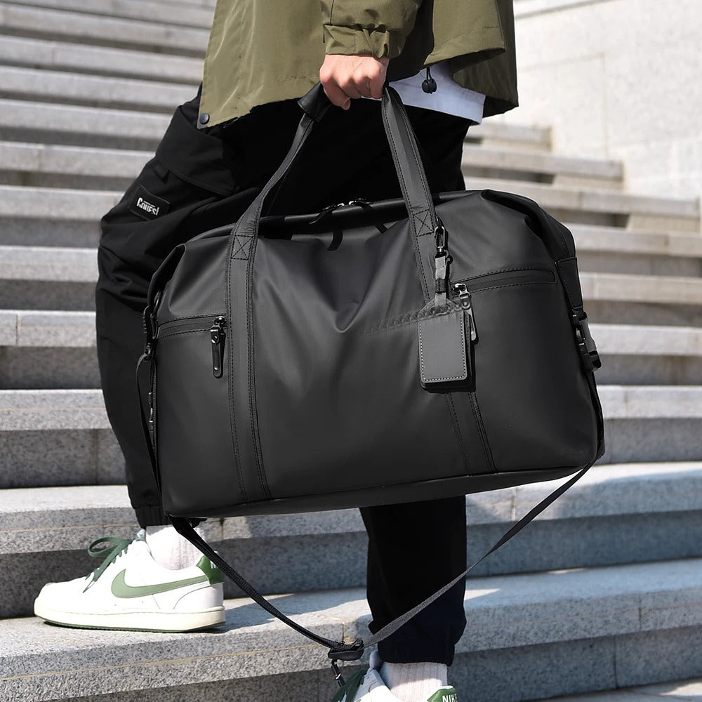Sarthan Ironvale Black Gym Duffle Bag