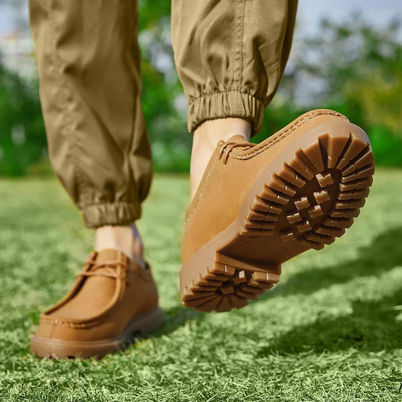 Handcrafted Vintage British Suede Loafers for Men