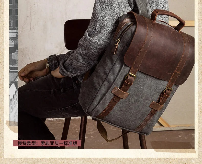 Sarthan Fieldstone Military Canvas Backpack