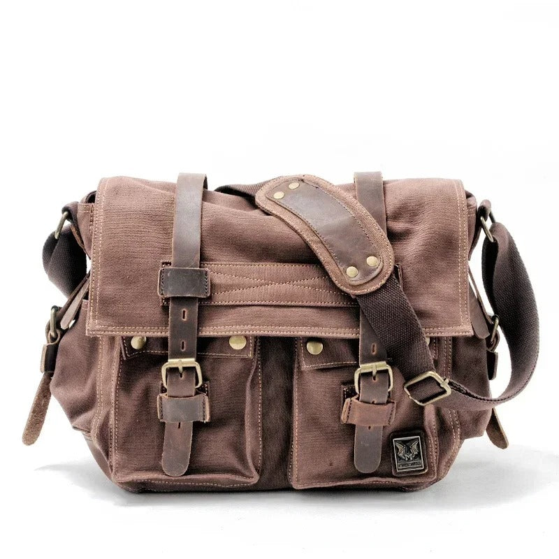Sarthan Whitlock Canvas & Leather Messenger Bag