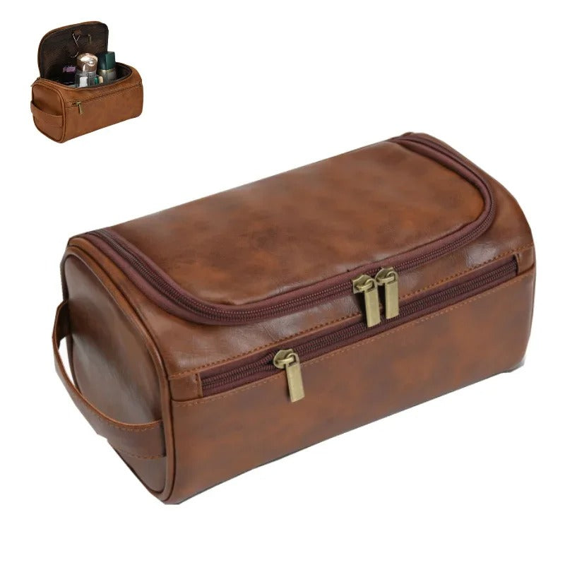 Sarthan Ashcombe Vintage Leather Toiletry Bag