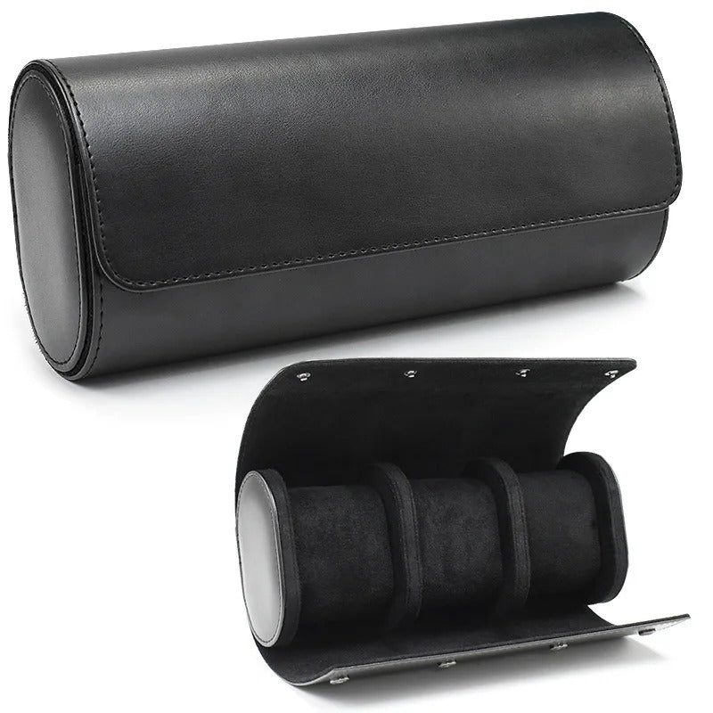 Sarthan 3-Slot Travel Watch Roll with Removable Cushions