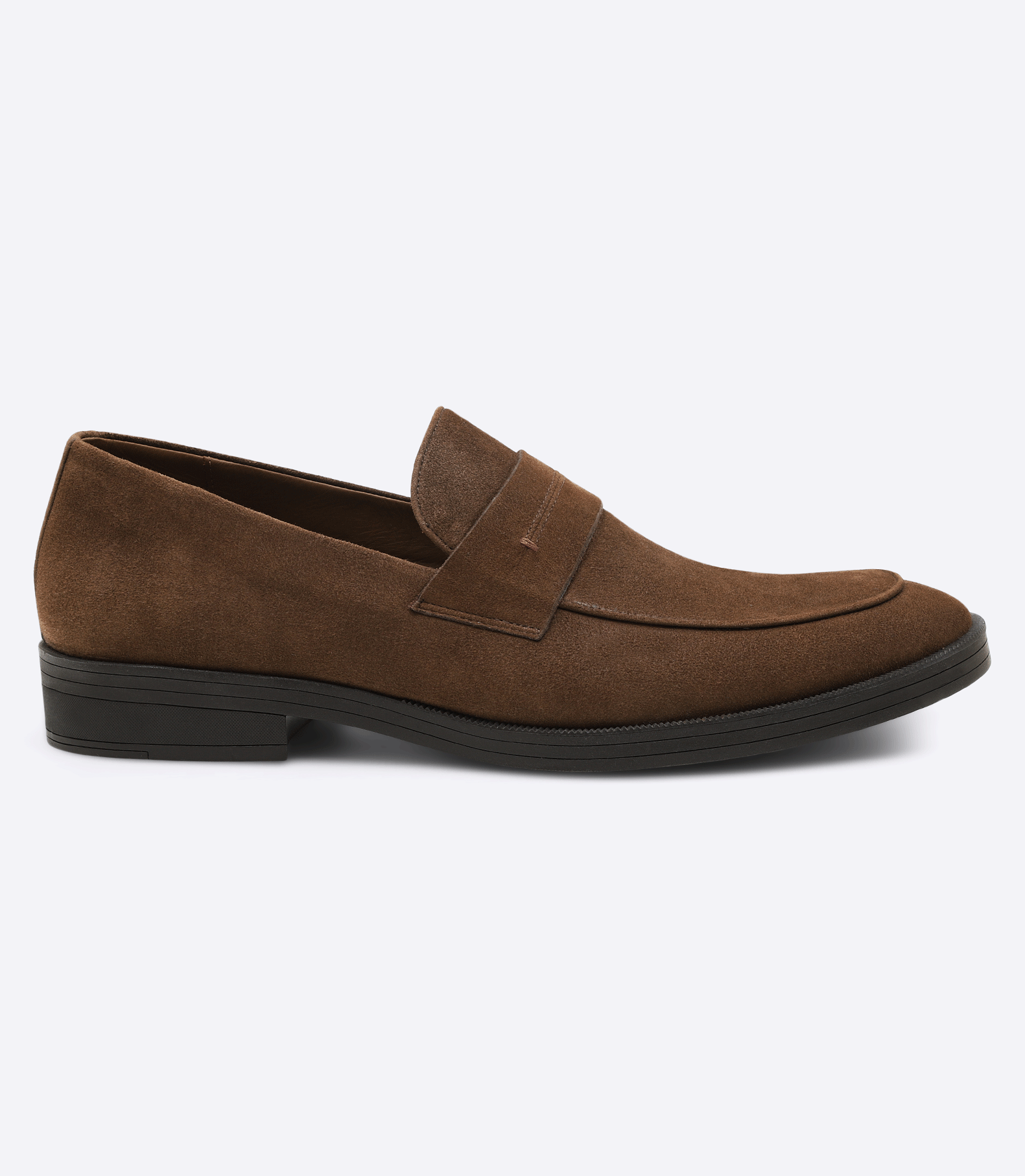 Sarthan Brown Suede Tie Moccasins with Rubber Sole