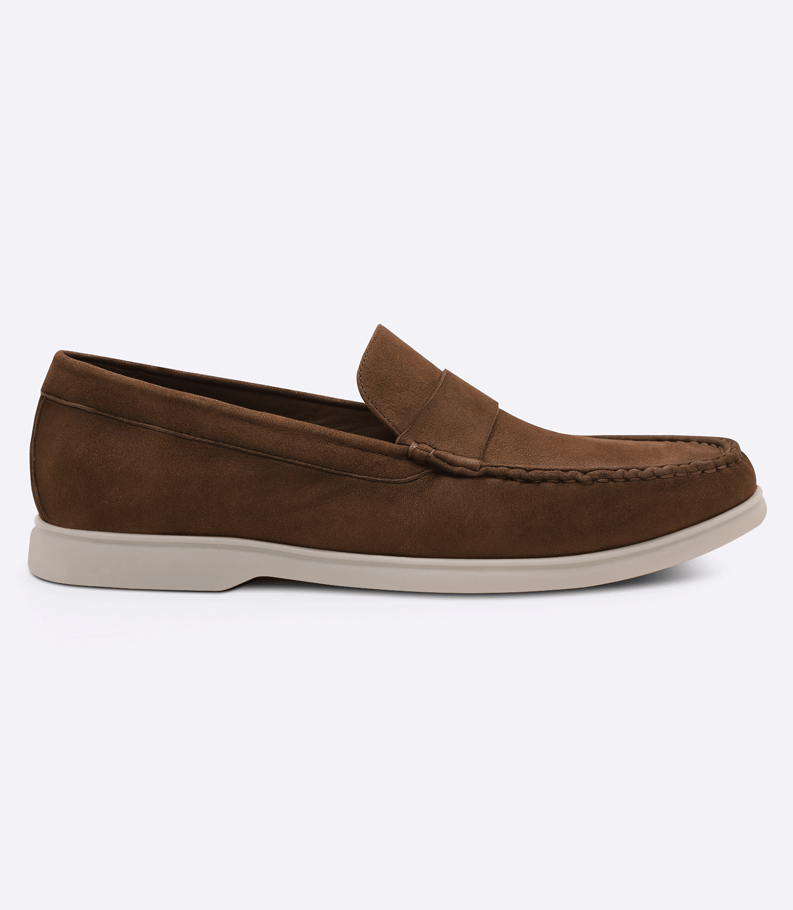 Sarthan Suede Plain Brown Tie Moccasins
