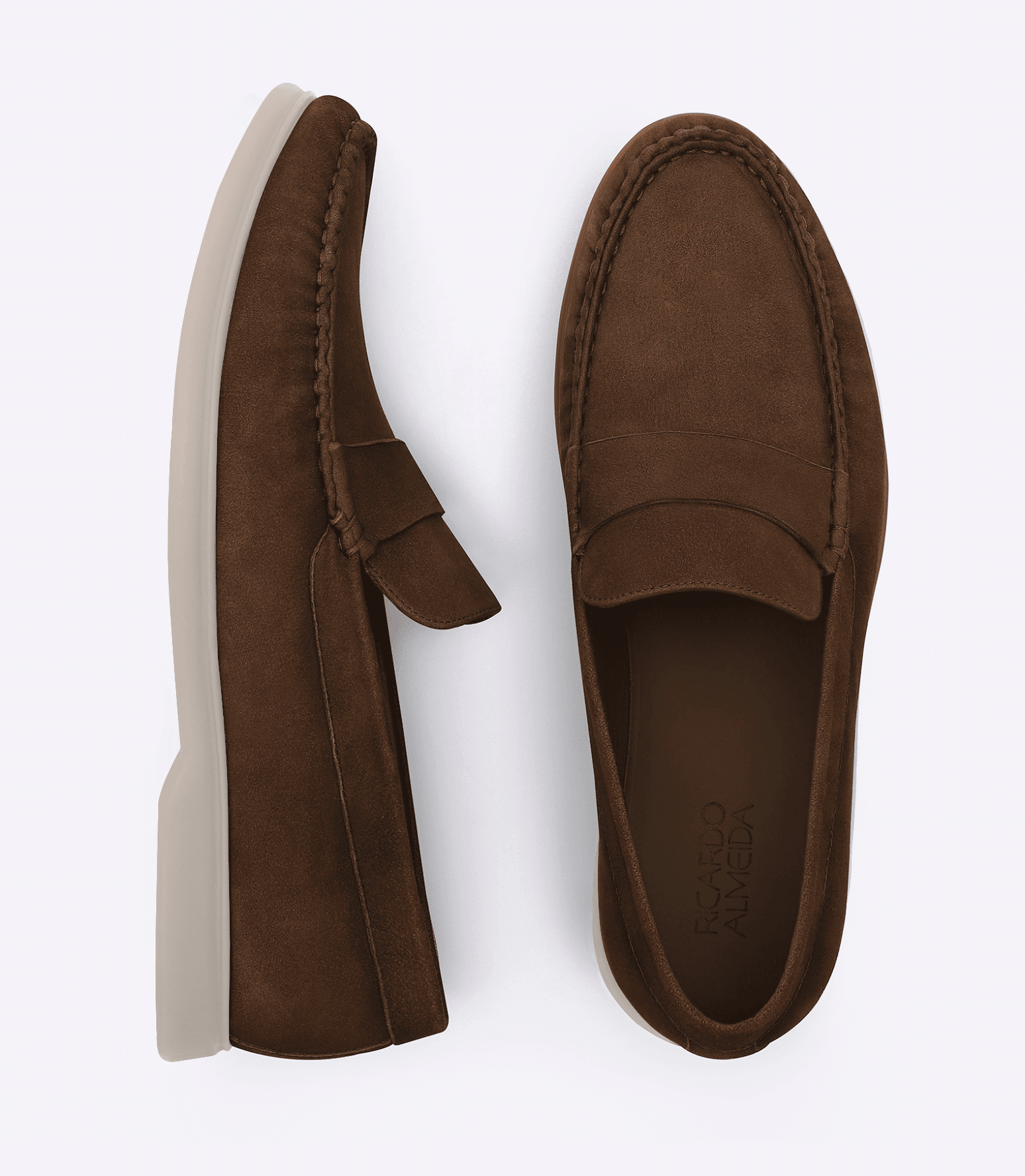 Sarthan Suede Plain Brown Tie Moccasins