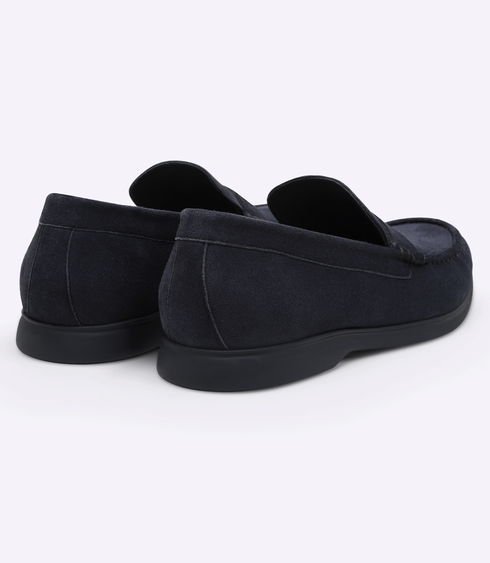 Sarthan Suede Plain Blue Tie Moccasins