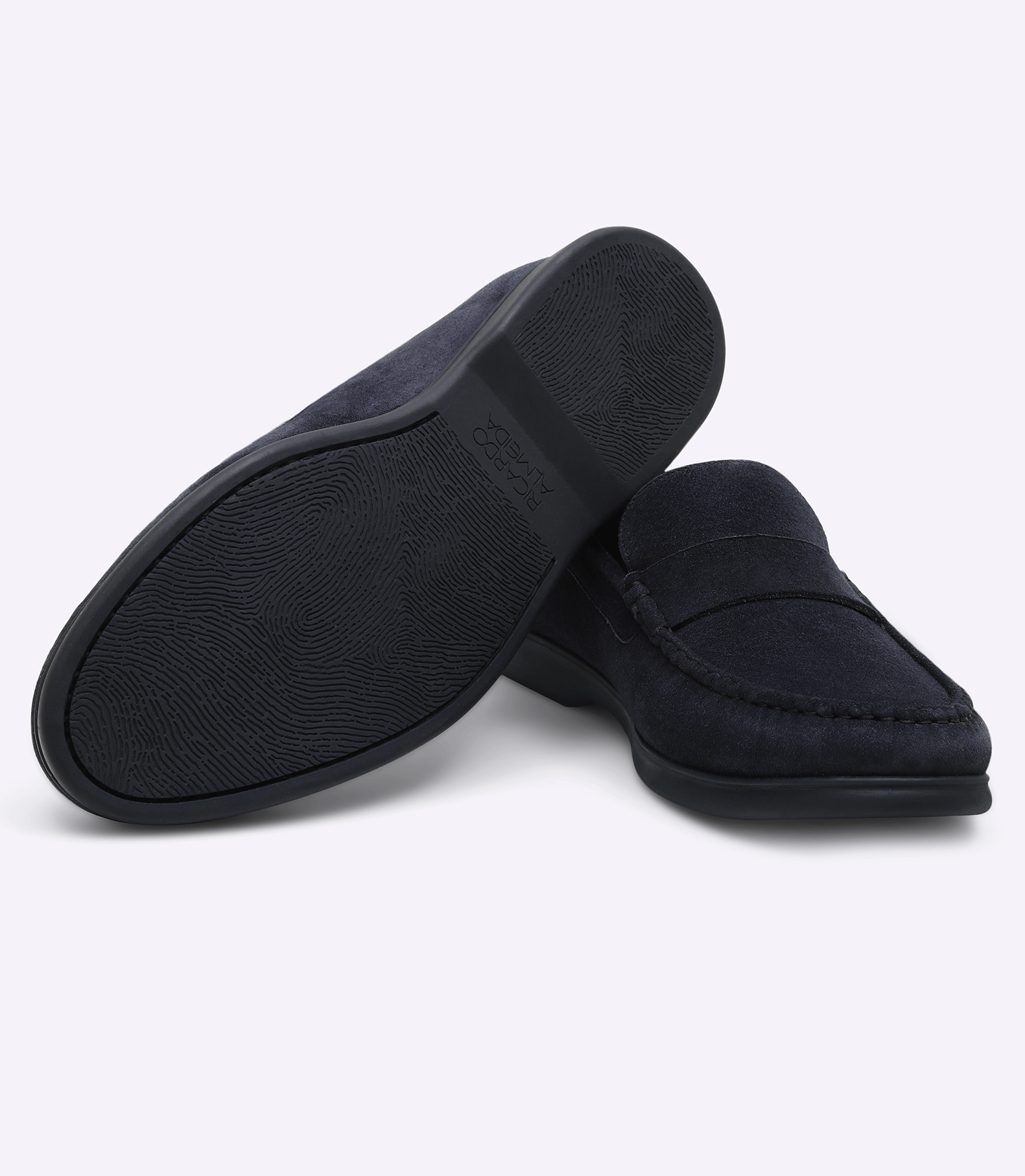 Sarthan Suede Plain Blue Tie Moccasins