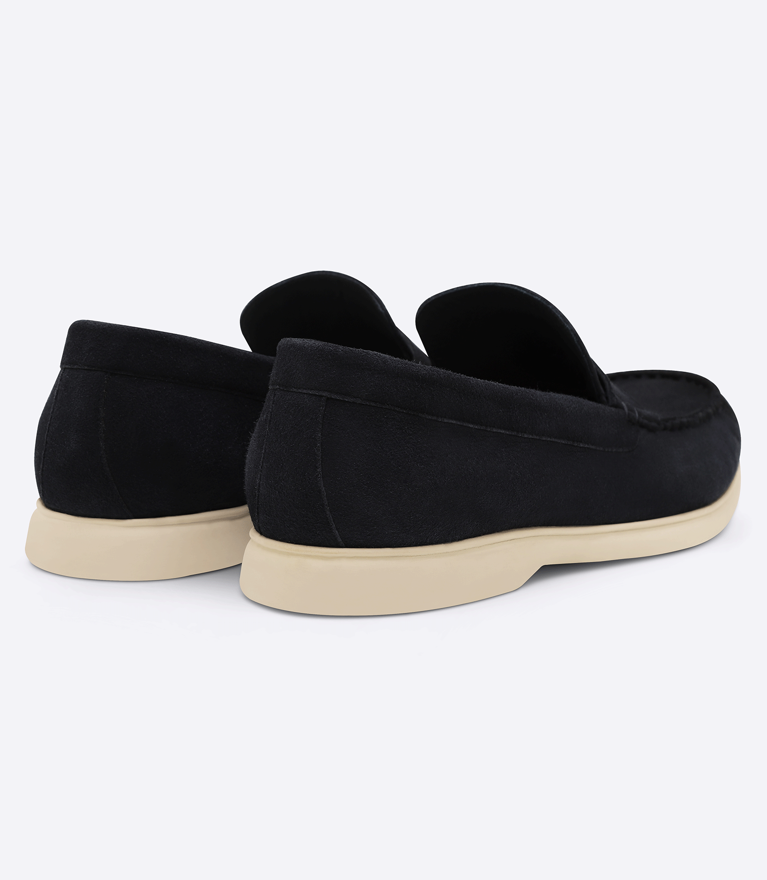 Sarthan Suede Plain Navy Tie Moccasins