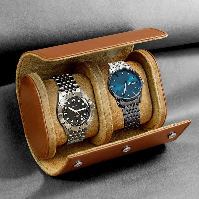 Sarthan 3-Slot Travel Watch Roll with Removable Cushions