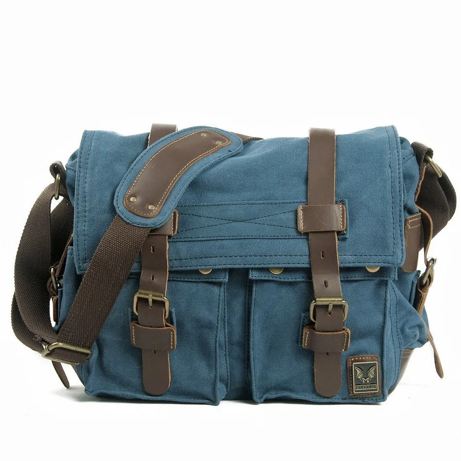Sarthan Whitlock Canvas & Leather Messenger Bag