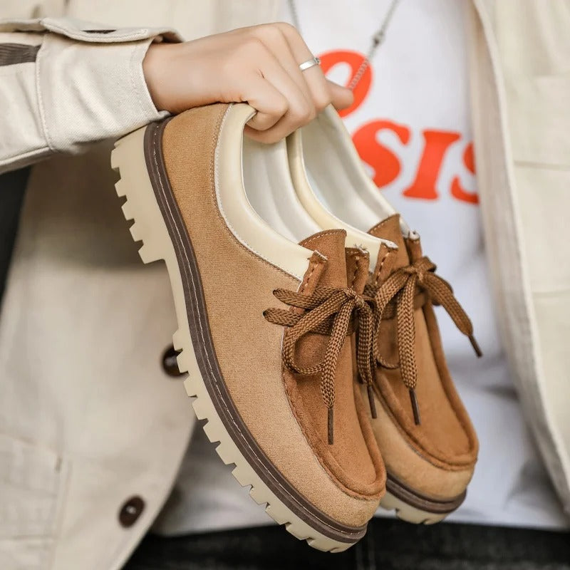 Luxury Vintage British Suede Leather Loafers for Men