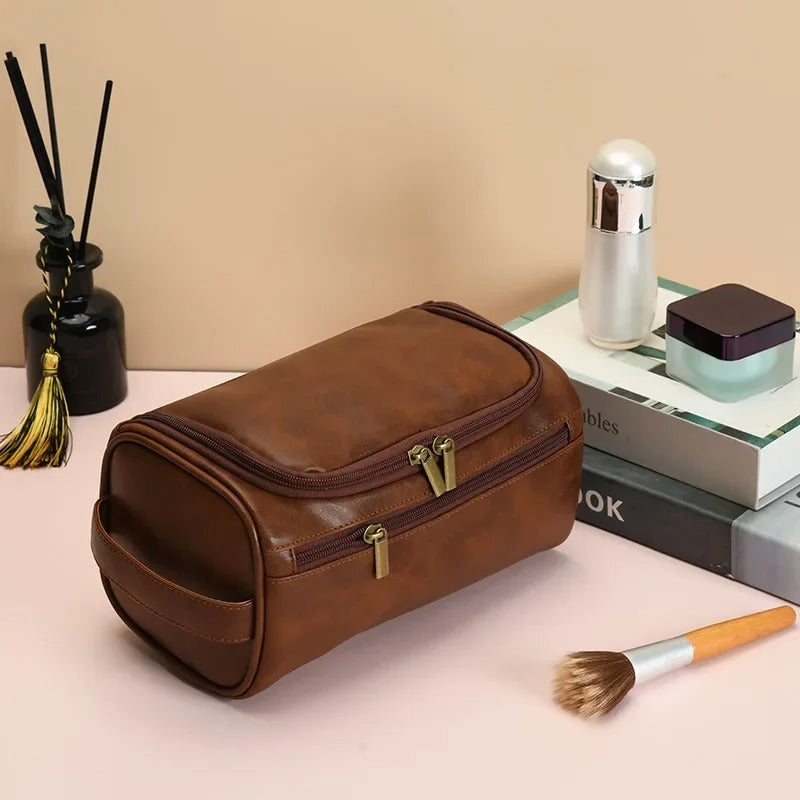 Sarthan Ashcombe Vintage Leather Toiletry Bag