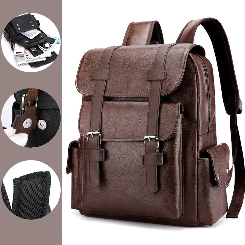 Sarthan Hawthorne PU Leather Backpack