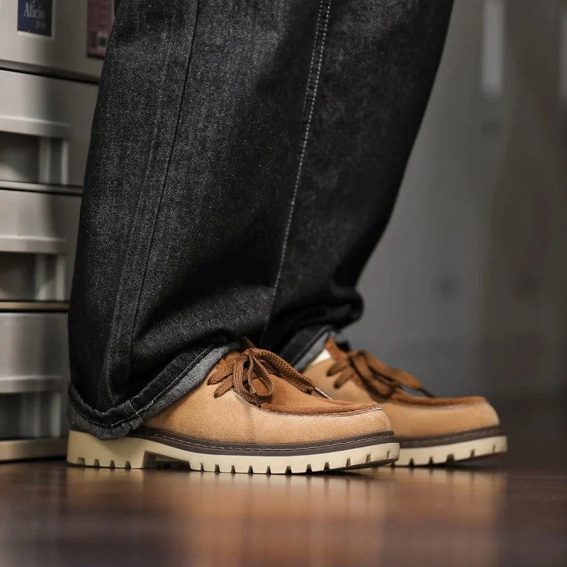 Luxury Vintage British Suede Leather Loafers for Men