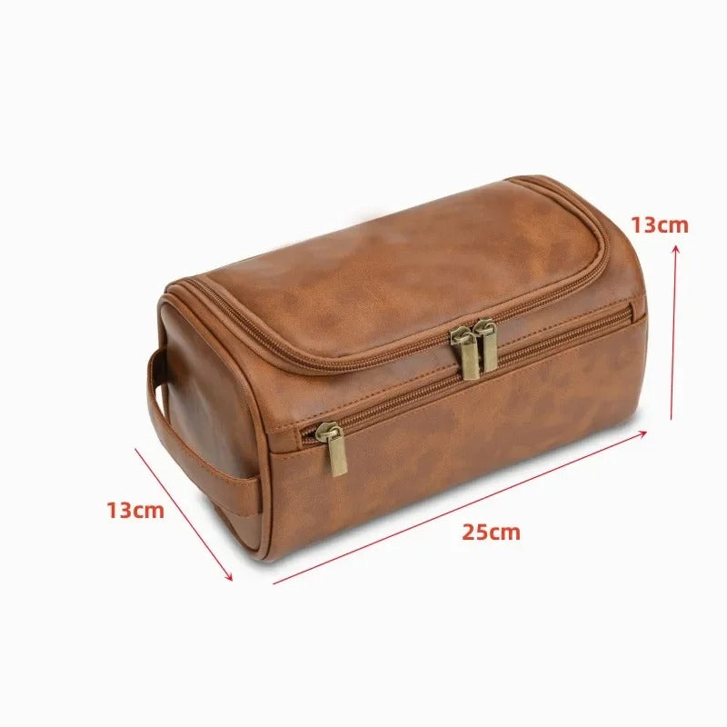 Sarthan Ashcombe Vintage Leather Toiletry Bag